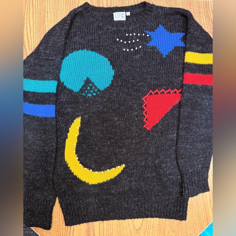 Vintage life by tiggy porter 34 acrylic wool sweater art deco